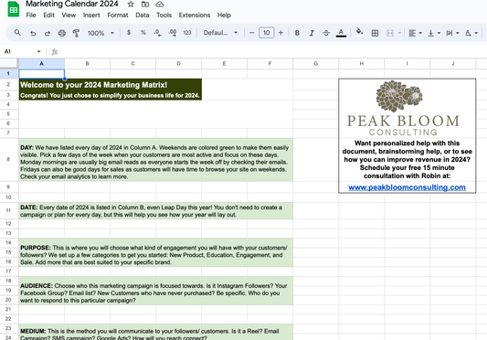 2024 Marketing Matrix